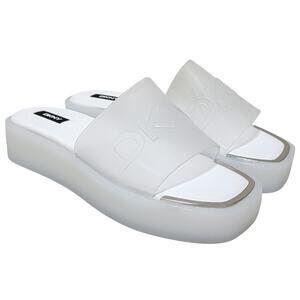 DKNY Women Laren Platform Slide Sandals Size US 9M Jelly Mold Clear